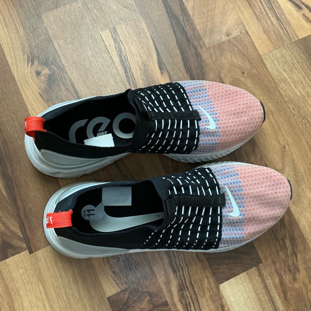 Nike Black and Red Slip-On Shoes